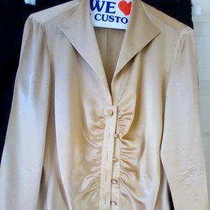 Ladies silk blouse gold size 8